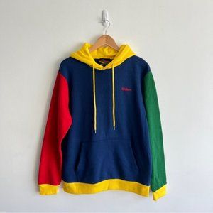 Wilson x Forever 21 Men Colorblock Logo Hoodie